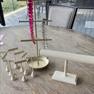 Jewelry Display Set Earring Bracelet Necklace Scrunchie stands